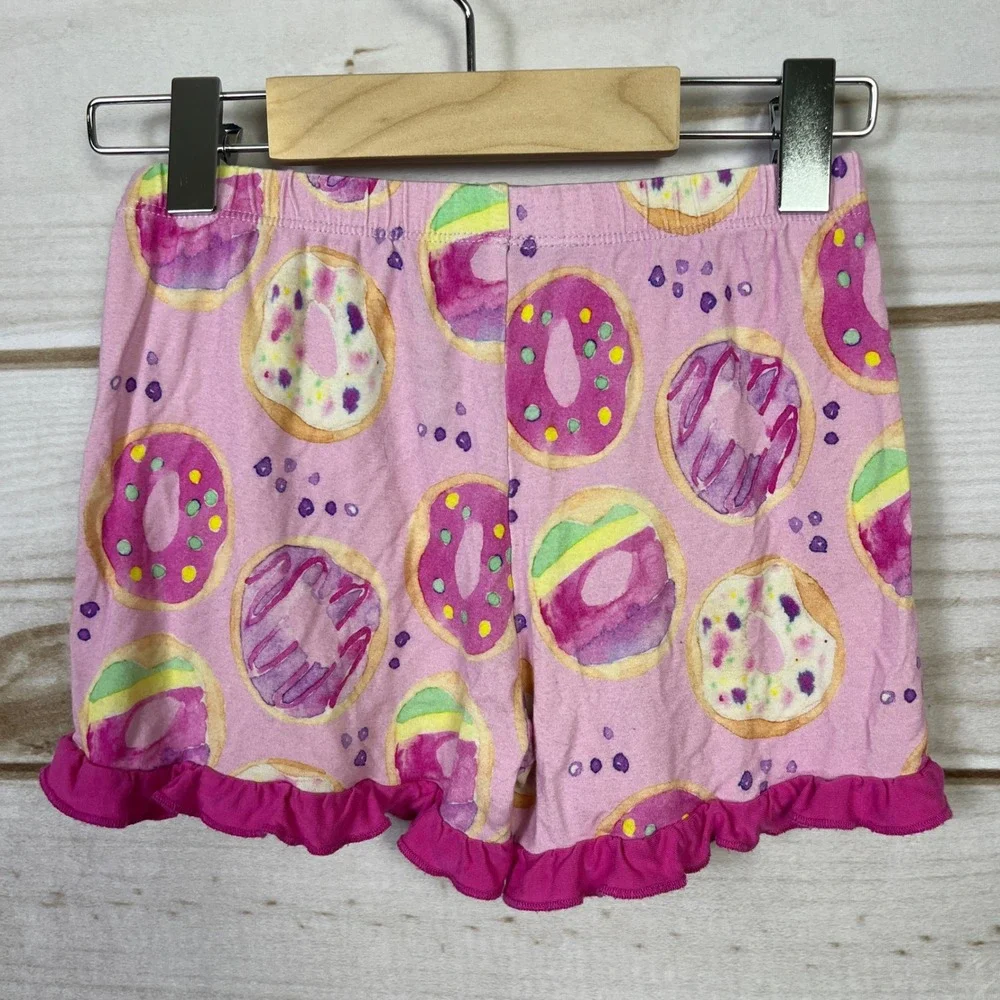 Birdie Bean Girls Pink Donut Bamboo Viscose Pajama Set 7Y Flutter Sleeve PJ's